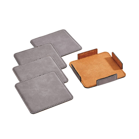 Coasters - Leatherette Grey (4)